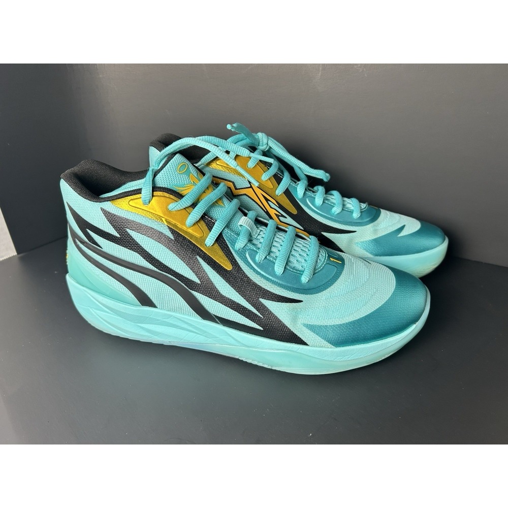 Puma LaMelo Ball MB.02 Shoes Mens 11.5 Honeycomb Aqua Mesh Basketball Sneakers - Picture 6 of 10
